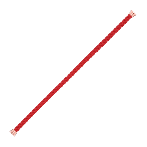 CÂBLE ROUGE POUR BOUCLE LARGE EN OR ROSE