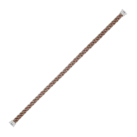 CÂBLE TAUPE POUR BOUCLE LARGE EN OR BLANC