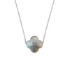 Collier, Labradorite, Or Blanc