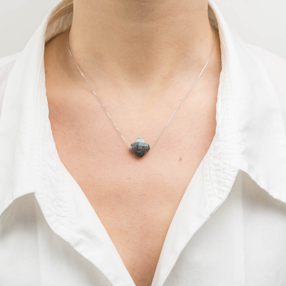 Necklace, Labradorite, White Gold