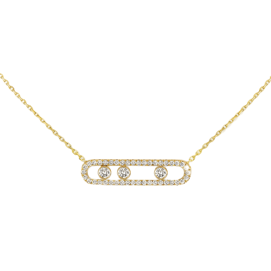 Yellow Gold Diamond Necklace Move Pavé