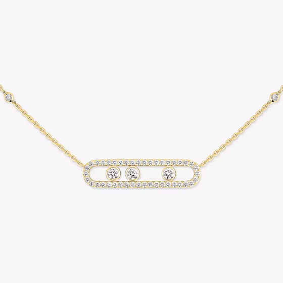Move Pavé Yellow Gold Diamond Necklace
