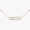 Move Classique pavé necklace, large model Yellow gold diamond pavé necklace Move