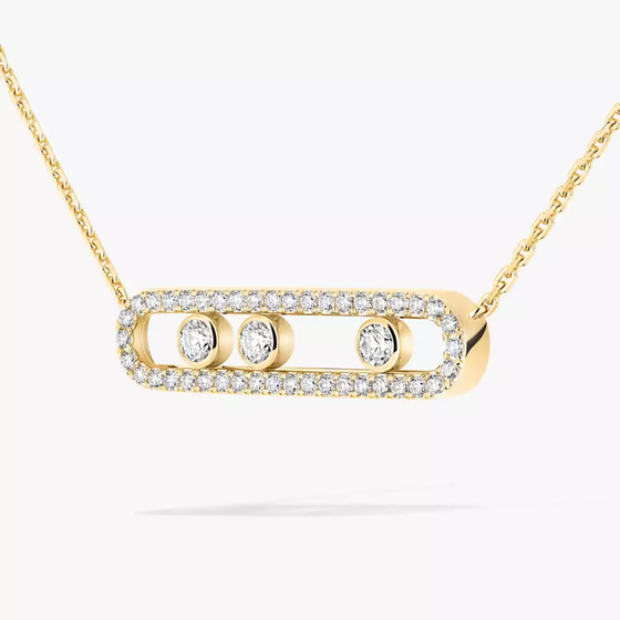 Move Pavé Yellow Gold Diamond Necklace