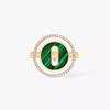 Lucky Move SM Malachite Yellow Gold Diamond Ring