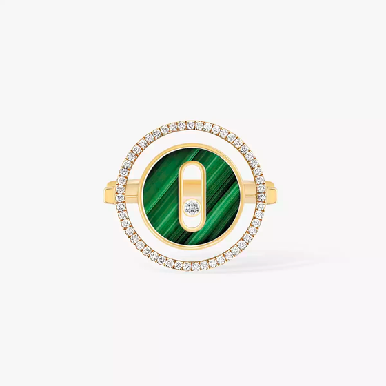 Lucky Move SM Malachite Yellow Gold Diamond Ring