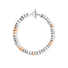  Silver & Gold Plated Silver Rondelle Bracelet