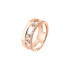 Move Romane half pavé ring, small model Pink gold diamond ring Move Romane