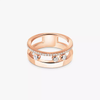 Move Romane half pavé ring, small model Pink gold diamond ring Move Romane