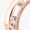 Move Romane half pavé ring, small model Pink gold diamond ring Move Romane