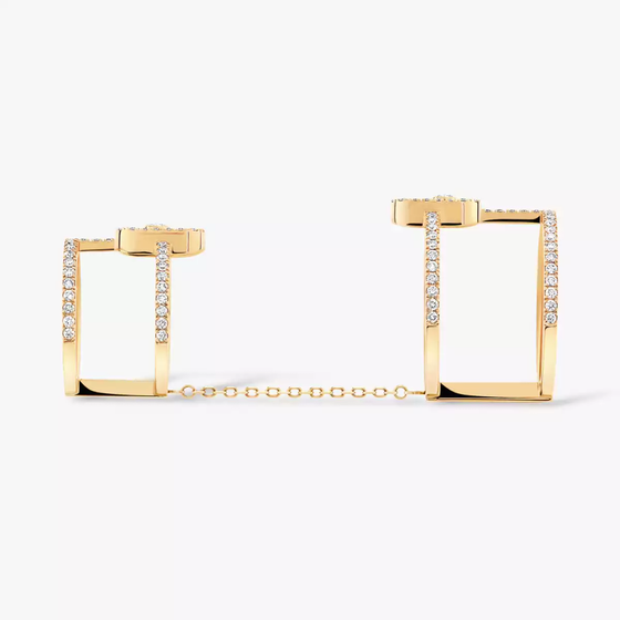 Move Uno Double Yellow Gold Diamond Ring