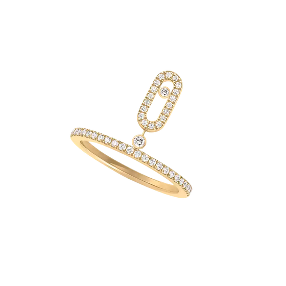 Move Uno Pavé Drop Yellow Gold Diamond Ring