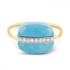 Turquoise Cushion And Diamonds Yellow Gold Aurore Ring