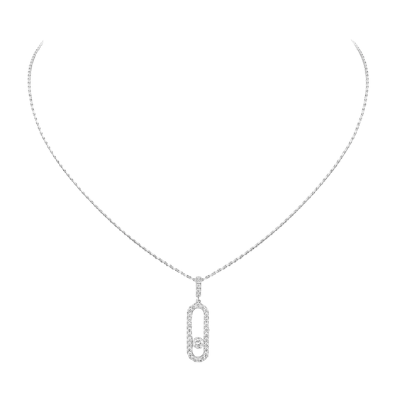 Move Uno Pavé LM White Gold Diamond Necklace