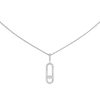 White Gold Diamond Necklace Move Uno Pavé LM