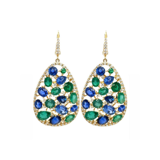 Emeralds & Sapphires Earrings