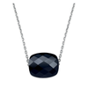 Collier, Onyx, Or Blanc