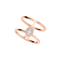  Glam'Azone 2 Rows Pink Gold Diamond Ring