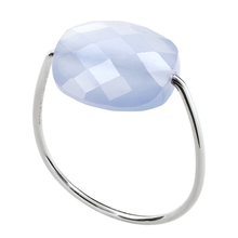  Blue Lace Agate Cushion White Gold Ring