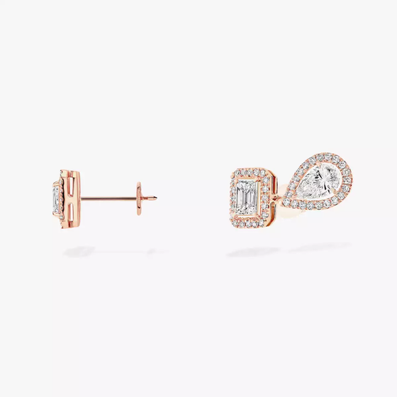My Twin 1+2 0.20 ct x3 Pink Gold Diamond Earrings