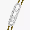 Messika CARE(S) Khaki Cord Pavé Bracelet White Gold Diamond Bracelet