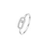 Move Uno half pavé ring White gold diamond ring Move Uno