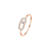 Move Uno half pavé ring Pink Gold Diamond Ring