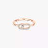 Move Uno half pavé ring Pink Gold Diamond Ring