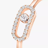 Move Uno half pavé ring Pink Gold Diamond Ring