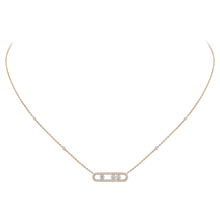 Baby Move Pavé Pink Gold Diamond Necklace