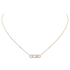 Move Classique pavé necklace, small model pavé Pink gold diamond necklace Baby Move