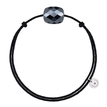  Hematite Cushion Black Cord Bracelet