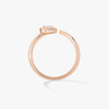 Pink Gold Diamond Ring Joy Cœur 0.15-carat Diamond Pavé