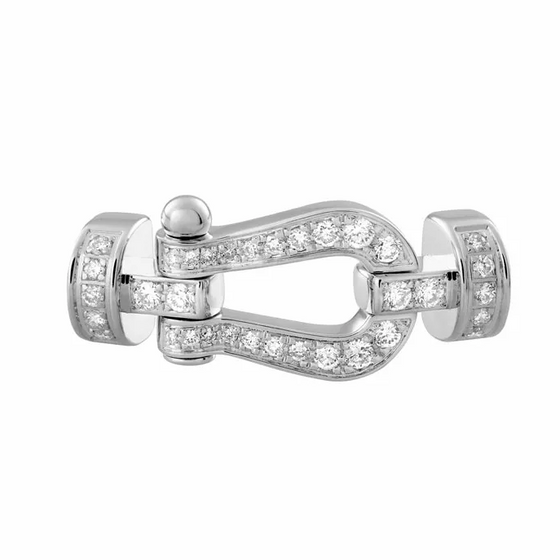 WHITE GOLD FORCE 10 PAVE, MEDIUM BUCKLE