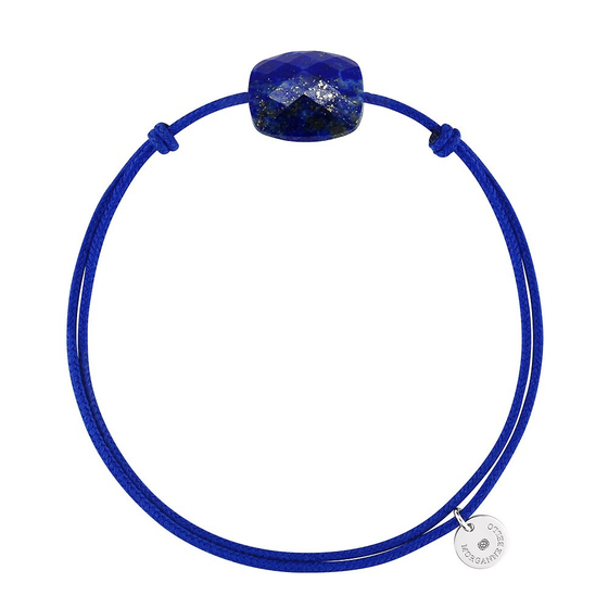 Lapis Lazuli Cushion Royal Blue Cord Bracelet