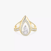 Fiery ring, large model Fiery diamond ring in yellow gold