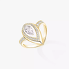 Fiery ring, large model Fiery diamond ring in yellow gold