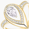 Fiery ring, large model Fiery diamond ring in yellow gold
