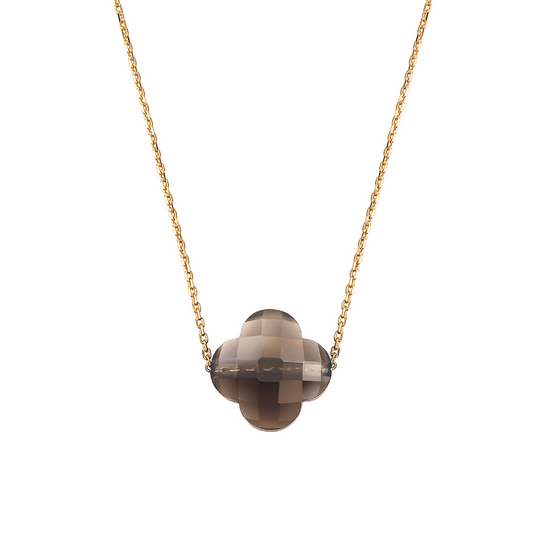 Necklace, Smokey Quartz, Yellow Gold
