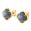 Studs, Labradorite, Yellow Gold