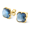 Studs, Topaz Blue London, Yellow Gold