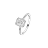 Joy emerald-cut solitaire ring, medium model Joy diamond ring in white gold
