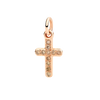 Rose Gold Cross Charm & Diamonds