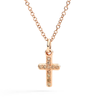 Rose Gold Cross Charm & Diamonds
