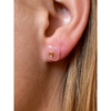 Studs, Guava Quartz, Yellow Gold