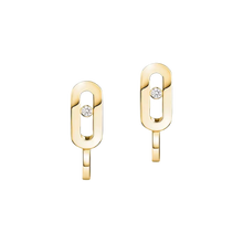  Move Uno Mini Hoops Yellow Gold Diamond Earrings