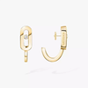 Move Uno Mini Hoops Yellow Gold Diamond Earrings