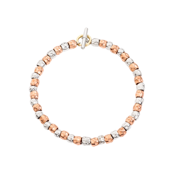 Silver & Rose Gold Granelli Bracelet