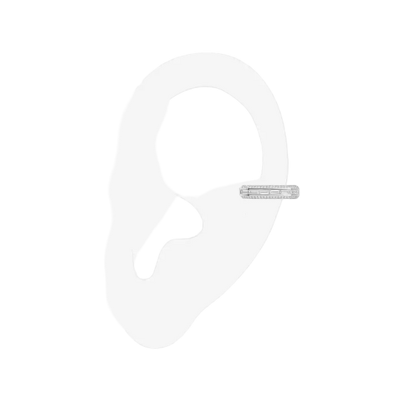 Clips Groove Boucles d'oreilles Diamant Or Blanc