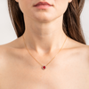 Necklace, Mini Red Quartz, Diamonds, Yellow Gold